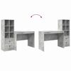 vidaXL Stol s ladicama 2 pcs Betonski sivi