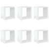 vidaXL Kockaste zidne police 6 kom visoki sjaj bijele 22 x 15 x 22 cm