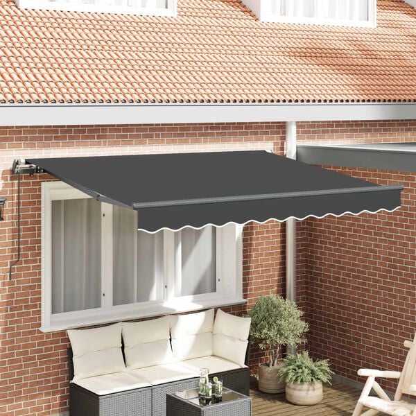 vidaXL Skrovita tenda Antracit 250 x 200 cm tkanina