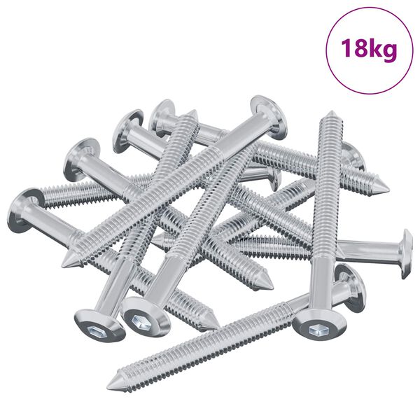 vidaXL Vijak 1600 pcs Srebrno M6 x 60 mm Čelik