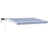 vidaXL Ručna zlačivna tenda s LED diodama Plava i bijela 3,5 x 2,5 m