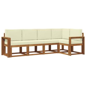 vidaXL Set vanjskih sofa s jastukom 5 pcs Prirodna i krem