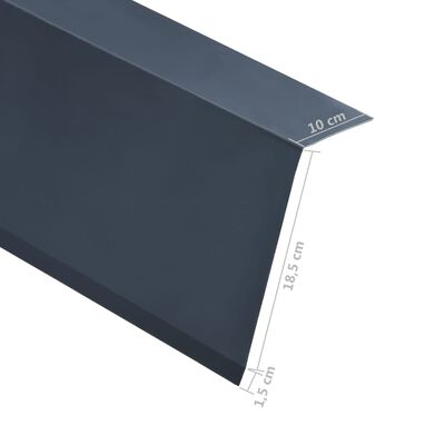 vidaXL Ploče za rub krova u L-obliku 5 kom aluminijske antracit 170 cm