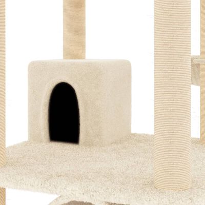 vidaXL Penjalica za mačke sa stupovima za grebanje krem 141 cm
