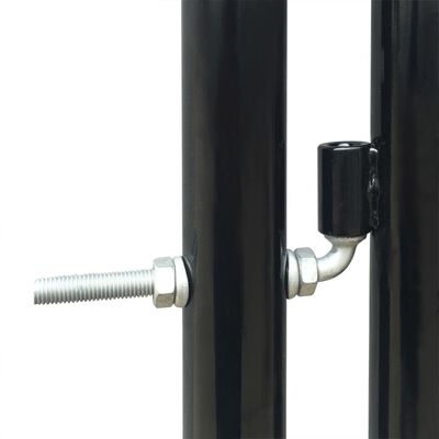 vidaXL Crna jednostruka vrata za ogradu 300 x 175 cm