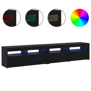 vidaXL TV ormar 2 pcs Crni hrast 210 x 35 x 40 cm Konstruirano drvo