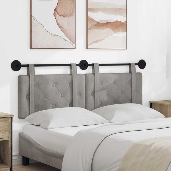 vidaXL Držeće uzglavlje Zidne Svijetlo siva 130 x 55 x 5 cm Bar&scaron;un