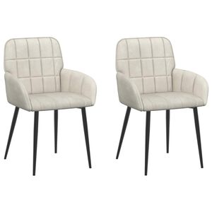 vidaXL Trpezarijske stolice 2 pcs Bar&scaron;un Krem 57 x 50 x 85 cm