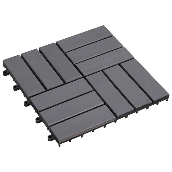 vidaXL Pločice za decking 10 pcs Sivi 30 x 30 cm Acacijsko drvo