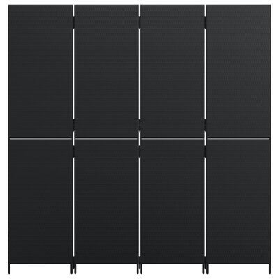 vidaXL Sobna pregrada s 4 panela crna od poliratana