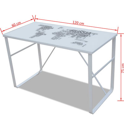 Pravokutni stol s tiskanom površinom, karta svijeta