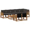 vidaXL Set vanjskih sofa s jastukom 9 pcs Prirodna i crna