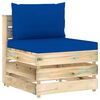 vidaXL Modularna srednja sofa s jastucima od zeleno impregniranog drva