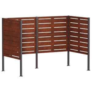 vidaXL Ekran za kante za smeće 167 x 85 x 113 cm Otporni čelik Rđa