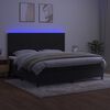 vidaXL Krevet box spring s madracem LED crni 200x200 cm bar&scaron;un