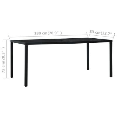 vidaXL Vrtni stol crni 180 x 83 x 72 cm čelični