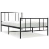 vidaXL Metalni okvir kreveta uzglavlje i podnožje crni 90x190 cm