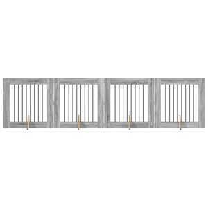 vidaXL Vrata za pse s postoljem 4 pcs Siva sonoma 80 x 80 cm