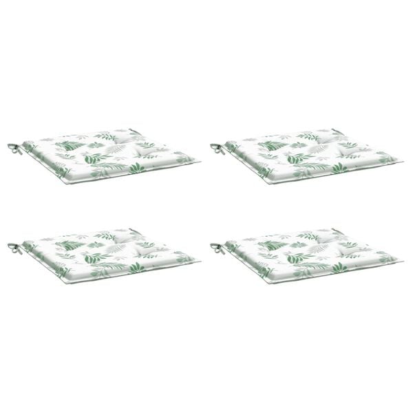vidaXL Jastuci za stolice 4 kom s uzorkom li&scaron;ća 50x50x4 cm od tkanine