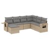 vidaXL 7-dijelni set vrtnih sofa od poliratana s jastucima bež