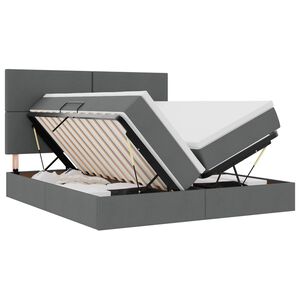 vidaXL Krevet s od storage s uzglavljem Tamnosiva 180 x 200 cm Tkanina