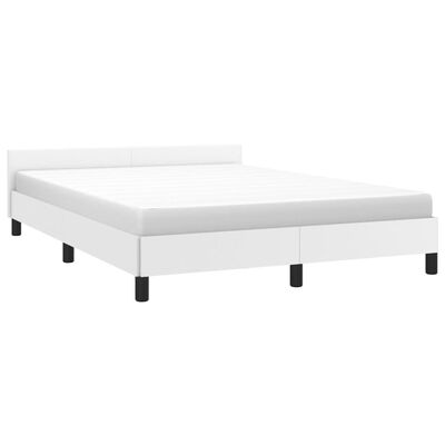 vidaXL Okvir za krevet s uzglavljem bijeli 140x200 cm od umjetne kože