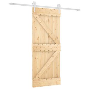vidaXL Klizna vrata 85 x 210 cm Čvrsta borovina (neobrađena)