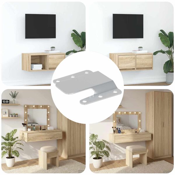 vidaXL Držač za ravno montiranje 419 pcs Srebrno 75 x 66 x 1,4 mm