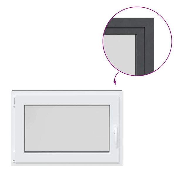 vidaXL Podrumski prozor "RISOR" 90x70 cm Okretno-nagibni DIN lijevi antracit