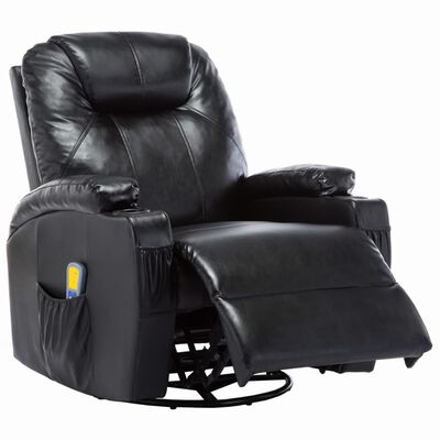 vidaXL Ljuljajuća masažna fotelja od umjetne kože crna