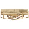 vidaXL Set vanjskih sofa 5 kom. Bijela i bež Poliester