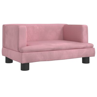 vidaXL Dječja fotelja ružičasta 60 x 40 x 30 cm baršunasta