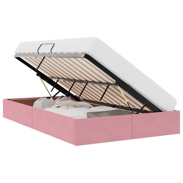 vidaXL Krevet s od storage s pohranom Ružičasta 120 x 200 cm Bar&scaron;un