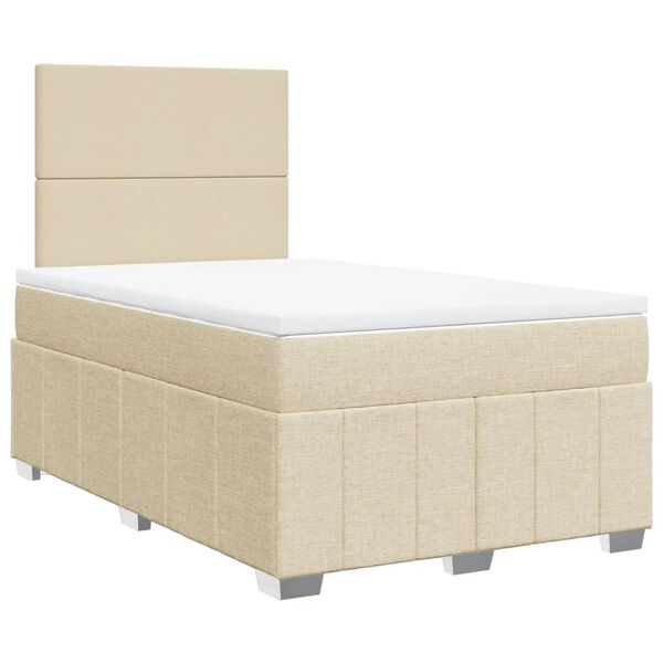 vidaXL Krevet box spring s madracem krem 120 x 190 cm od tkanine