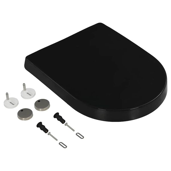 vidaXL Toaletna daska s mekim zatvaranjem i brzim otpu&scaron;tanjem crna