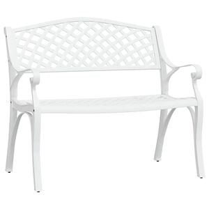 vidaXL Vrtna klupa 102 cm od lijevanog aluminija bijela