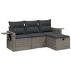 vidaXL 4-dijelni set vrtnih sofa od poliratana s jastucima sivi
