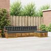 vidaXL Set vanjskih sofa s jastukom 5 pcs Prirodna i antracit