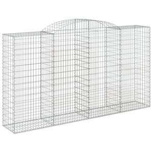vidaXL Gabionska ko&scaron;ara s lukom 300x50x160/180 cm pocinčano željezo