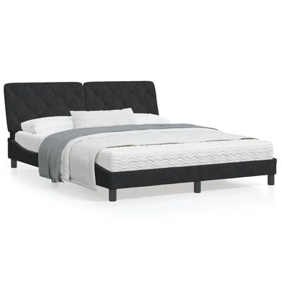vidaXL Okvir kreveta s LED svjetlima crni 160 x 200 cm baršunasti