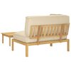 vidaXL Set sofe s jastukom Jednobojno 2 pcs Bež Čvrsto drvo akacije