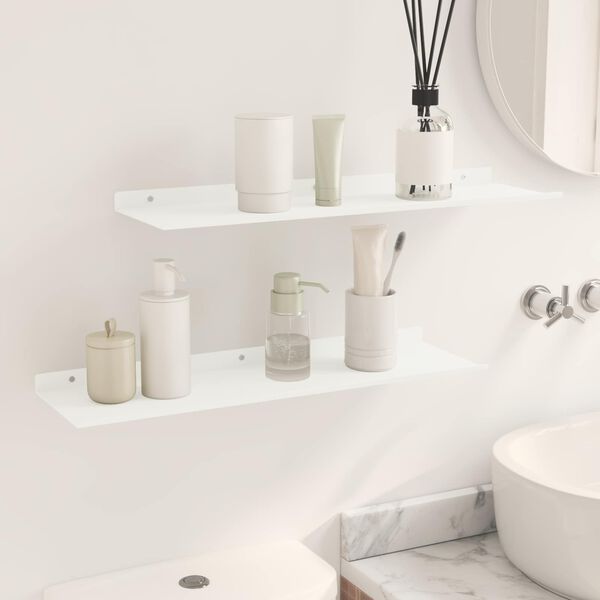 vidaXL Lebdeća polica Zidne 2 pcs Bijeli 60 x 18 x 2,5 cm Čelik