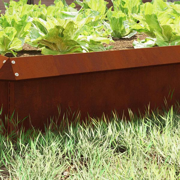 vidaXL Ograda protiv puževa Rđa 50 x 3,5 x 25 cm