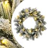vidaXL Božićni vijenac Zelena i bijela &Oslash; 50 cm PVC i PE 25 LED lampica