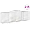 vidaXL Lučne gabionske ko&scaron;are 10kom 400x50x120/140cm pocinčano željezo