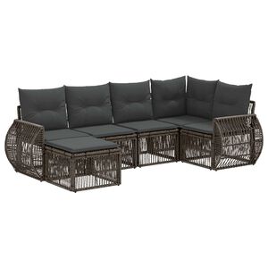 vidaXL Sjedeća garnitura za vrt 6 pcs Siva i tamno siva poliratan