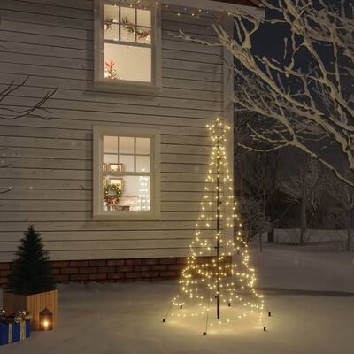 vidaXL Božićno drvce sa šiljkom toplo bijelo 200 LED žarulja 180 cm