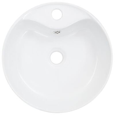 vidaXL Umivaonik sa zaštitom od prelijevanja 36x13 cm keramički bijeli