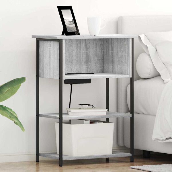 vidaXL Noćni ormar Siva Sonoma 55 x 31 x 76 cm Konstruirano drvo