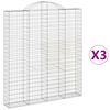 vidaXL Lučne gabionske ko&scaron;are 3 kom 200x30x220/240cm pocinčano željezo